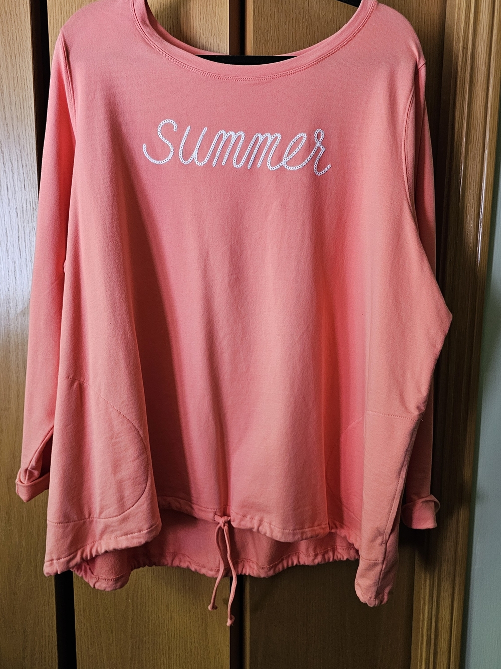 Kim Gravel Beach light weight Coral 'Summer' Pullover Sweatshirt